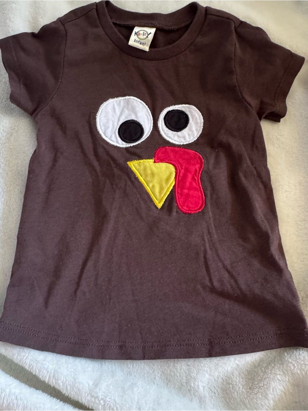 Brown Turkey Face Short-Sleeve Tee 6M